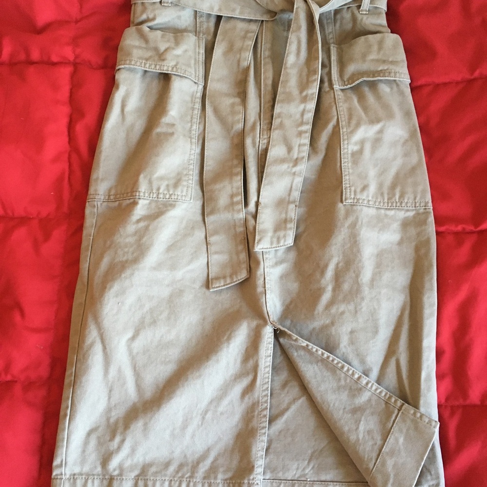H&M Khaki 100% Cotton Skirt